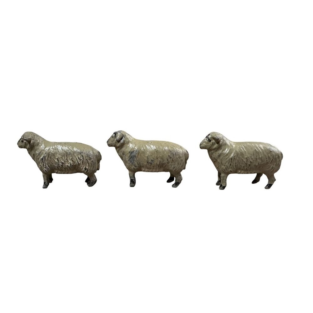 Vintage Lead Figures 3 Sheep 1950s Vintage Lead Toys 1.25" Tall England
